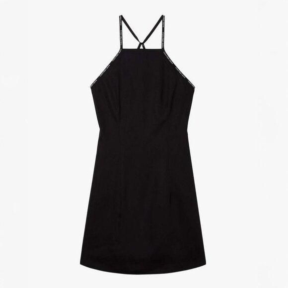 Calvin Klein Jeans Black Logo Strap Cami Dress Y2K Style - Picture 8 of 9
